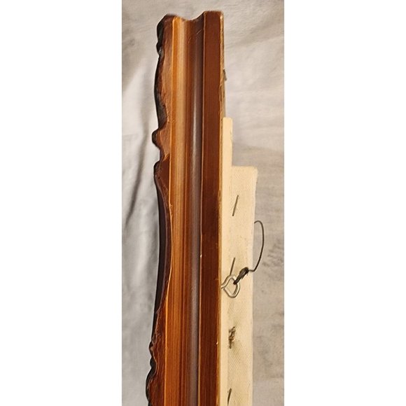 Alley Scene Hand Painted Signed Art Wood Carved Ornate Frame 15"x13" Kitty - Picture 7 of 10